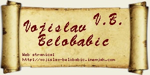 Vojislav Belobabić vizit kartica